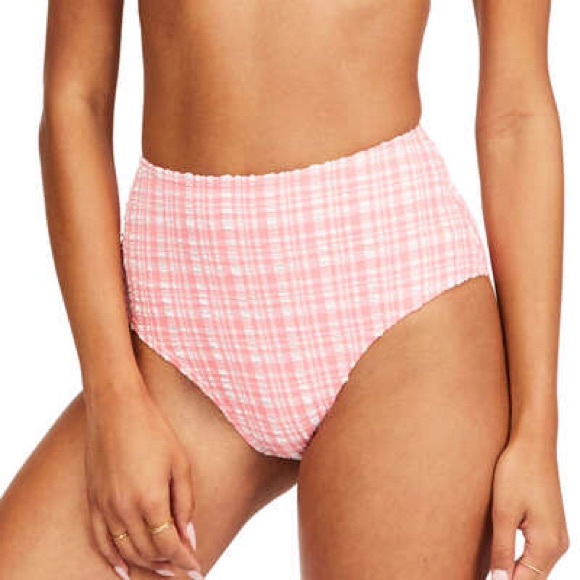 Billabong pink gingham bikini bottoms